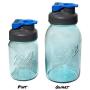 County Line Kitchen Classic Blue Glass Mason Jar Drinking Bottle with Durable, Convenient Flip Cap Lid, Drinking or Storage Container, Leakproof