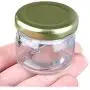 3PCS 25ml/0.84oz Empty Refillable Mini Clear Glass Bottle Sealed Jar Mason Canning Jars Food storage Container With Screw Gold Lid for Jam Honey Spices Tea Coffee