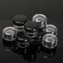 Xunlin 10 pcs Mini Cosmetic Empty Jar Pots Makeup Eye Face Cream Powder Container Acrylic Nail Art Sticks Bead Storage Round Holder Kit