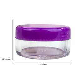 Beauticom 5G/5ML Round Clear Jars with Purple Lids for Cosmetics, Medication, Lab and Field Research Samples, Beauty and Health Aids - BPA Free (Quantity: 200 Pieces)