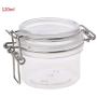 120Ml Plastic Round Clip Top Storage Jar With Airtight Seal Lid Kitchen Food Container Tableware Preserving Cosmetic Cream Organ