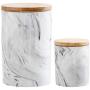 Food Storage Canister, Ceramic Food Storage Jars with Airtight Bamboo Lid, Kitchen Canister for Home and Kitchen Serving for Coffee, Sugar, Tea, Flour and More, 360ML/ 1300ML (Green 1300ML)