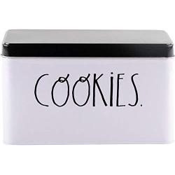 Home Essentials 60761 Rae Dunn Cookie Tin in Black and White Design with Cookies Stencil