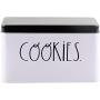 Rae Dunn Cookie Tin Schwarz-Weiß Design mit Keksen Stempel