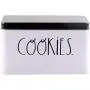 Home Essentials 60761 Rae Dunn Cookie Tin in Black and White Design with Cookies Stencil