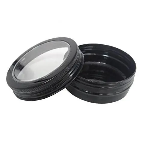 12er Set Runder Klare Aluminium-Tiegel mit Deckel, 60ml, für Nageldesign, Lippenpflege, Kosmetikbehälter, DIY-Creme, Schwarz