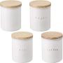 Japanese Design Ceramic Jar Preservation Canister with Wooden Sealed Lid, Sugar
