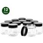 Litanika 4oz Glass Jars with Lids, Mini Round Set 12 Pack