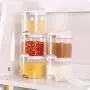 Kitchen Food Storage Jar Airtight Food Storage Kitchen Glass Jar Moisture-Proof Home Multi-Purpose Jam Bottle Cruet Cruet Automatic Opening And Closing Oil Pot, White