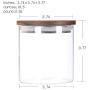 ARC USA Clear Glass Storage Jars with Wood Lids Wooden Lid Glass Canisters Airtight Lids Sealed Jars for Storage Tea Coffee Beans Sugar Salt Cookies and Candy (18floz)