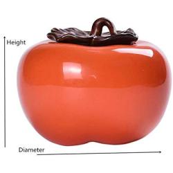 Mini Tea Jar Ceramic Chinese Style Tea Box Sealed Storage Tank Portable Traveling Tea Caddy Kitchen Porcelain Jar Box Home Decor,D Persimmon