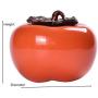 Mini Tea Jar Ceramic Chinese Style Tea Box Sealed Storage Tank Portable Traveling Tea Caddy Kitchen Porcelain Jar Box Home Decor,D Persimmon