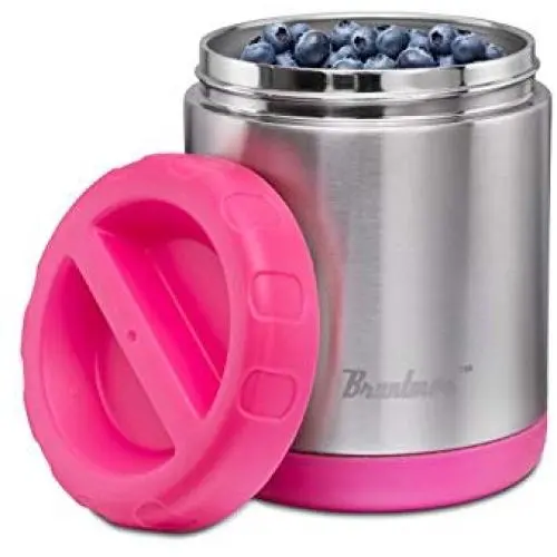 Vakuumisolierte Speicherkaraffe – 24 oz – 100 % Edelstahl Innenraum – Dicht versiegelte Suppentonne & Lebensmittelbehälter, Pink