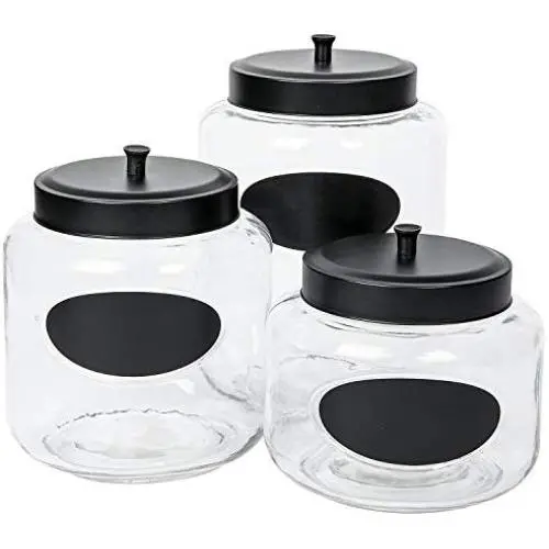 Mason Glasarglasbehälter mit Kreidepaneelen, Set von 3