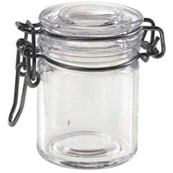 Homeford Clear Acrylic Hinge Locking Lid Candy Jar, 2-1/4-Inch (12-Piece)