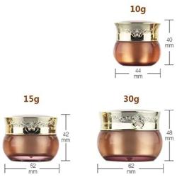 erioctry 1PCS 10ml/15ml/30ml Empty Gold Upscale Refillable Acrylic Makeup Cosmetic Face Cream Lotion Jar Pot Bottle Container with Liners and Butterfly Ornamental Engraving Screw Lid (30ml/ 1oz)