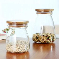 YXTHON Spice Jar Storage jar Glass Storage Tank Sealed can Tea Snacks, Dried Fruit, Kitchen Storage Bottles Coffee Sealed can with Shelf Tea Dried Fruit Flower Tea Coffee Storage Tank Flavored Food