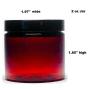 Amber 2 Ounce PET Plastic Jars with Black Lids, and 4 Mini Jars, 20 Pack (A2BMJ20)