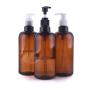 3PCS 500ML/17OZ Empty Plastic Pump Shampoo Bottles Conditioner Bottle Refillable Cosmetic Body Wash Creams Liquids Emulsion Container Makeup Lotions Bathroom Dispenser (Brown with Random Pump Head)