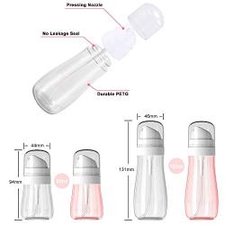 Junboer Spray Bottle+Cream Jars Set, Travel Size, Portable Refillable Spray Container Bottle Sprayer for Skincare Perfume Toning Lotion Toner Water Alcohol Makeup Remover