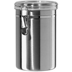 Airtight Canisters for the Kitchen Stainless Steel - Beautiful for Kitchen Counter, Medium 64 fl oz, Food Storage Container, Tea Coffee Sugar Flour Canisters by SilverOnyx - Medium 64oz - 1 Piece