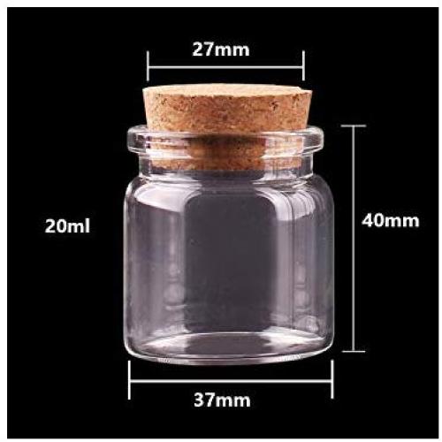 24pcs 20ml 50ml 65ml 90ml Small Glass Bottles With Cork Stopper Empty Spice Bottles Jars Gift Crafts Vials,20ml