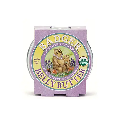 Badger - Belly Butter, Cocoa Butter & Calendula, Certified Organic Belly Butter, Vitamin E Belly Butter, Coconut Oil Belly Butter, Pregnant Belly Butter for Stretched Skin, 2 oz Badger - Belly Butter, Cocoa Butter & Calendula, Certified Organic Belly Butter, Vitamin E Belly Butter, Coconut Oil Belly Butter, Pregnant Belly Butter for Stretched Skin, 2 oz