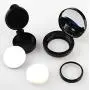 1 Stück 15ml/0.5oz Schwarzes Leeres Refillierbares BB-Cream-Fluid-Behälter-Set mit Goldliner, Spiegel und Schwamm – DIY Kosmetik Luftkissen-Puder-Behälter für Make-up
