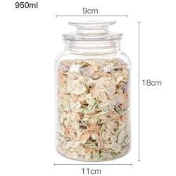 Yl Ly Cylindrical Storage Tank Moisture-Proof Household Sealed Tank Kitchen Storage Tank Glass Grain Jar Milk Powder Candy Jar 950Ml