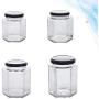 UPKOCH 4 Pcs Glass Storage Jar Set Portable Glass Food Candy Jars with Lid for Food Nuts Coffee Beans Tea Leave Other