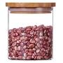 WANGLX ST Glass Storage Jar Wood Lid Food Storage Tank Good Sealing Heat-Resistant Borosilicate Glass Sealed Cans Dried Fruit Sealed Bottle