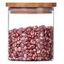 WANGLX ST Glass Storage Jar Wood Lid Food Storage Tank Good Sealing Heat-Resistant Borosilicate Glass Sealed Cans Dried Fruit Sealed Bottle