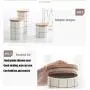 Bocal de Conservation Alimentaire en Céramique Ronde, Grand Pot à Thé avec Couvercle en Bois, Idéal pour le Ménage/Usage Commercial (Volume : 880ml)