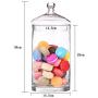 HOUSIYU Candy Jar Glass with Lid Transparent Padded Storage Tank Suitable As Candy Tray, Biscuit Jar, Biscuit Bucket, Decorative Candy Jar, 38X14.5CM