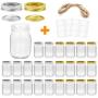 Mason Jars, SPANLA 16 OZ Mason Jars Glass Jars with Regular Lids and Bands, Ideal for Jam, Honey, Wedding Favors, Shower Favors, Baby Foods, DIY Magnetic Spice Jars, 12 PACK, 12 Whiteboard Labels