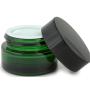 Vivaplex, 12, Green, 15 ml, Round Glass Jars, with Inner Liners and black Lids