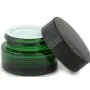 Vivaplex, 12, Green, 15 ml, Round Glass Jars, with Inner Liners and black Lids