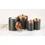 Amici Home Collection, 7CDI030AS4R, Ashby Kupfer Metall Aufbewahrungsdose, Sortier Set von 4 Größen, Schwarz/Gold