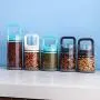 PLAFUETO Fresh Airless Storage Canister Food Storage Jar Glass One-Way Exhaust Valve Sealed Can, Vacuum Transparent Food Storage Container, Suitable for Tea, Coffee, Spices, Etc-Small,BLACK PLAFUETO Fresh Airless Storage Canister Food Storage Jar Glass One-Way Exhaust Valve Sealed Can, Vacuum Transparent Food Storage Container, Suitable for Tea, Coffee, Spices, Etc-Small,BLACK