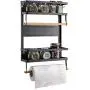 VIAV Foldable Refrigerator Organizer 4 Tier Magnetic Fridge Spice Rack Paper Towel Holder Multi-purpose Kitchen Storage Shelf Rustproof Spice Jars Holder, Black VIAV Foldable Refrigerator Organizer 4 Tier Magnetic Fridge Spice Rack Paper Towel Holder Multi-purpose Kitchen Storage Shelf Rustproof Spice Jars Holder, Black