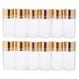 12Pcs 10ml/0.33oz Clear Glass Storage Container Bottle Vial Jars for Cosmetics Travel Essential Oils Powders Creams Ointments Grease and Capsule(Gold Lid)