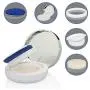 Boîte de Rangement Luxueuse Portable 15ml/0.5oz pour Poudre, CC Cream, Éponge à Fond de Teinte, avec Miroir (Blanc)