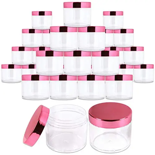 Beauticom 2 oz./ 60g/ 60 ml Dickwandige Klarsicht Kunststoff Behälter mit ROSE GOLD Deckeln für Kosmetik, Lippenpflege, Cremes, Lotionen, Flüssigkeiten (36 Stück, Rose Gold)