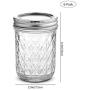 Volwco 6 Pack/20 Pack Clear Canning Jars - Glass Jars with Lids, Wide Mouth Crystal Jelly Glasses, Ideal for Jam, Honey, Wedding Favors, Shower Favors, Baby Foods (17 OZ/8.5 OZ)