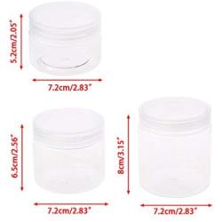 Milue 7.2cm OD Clear Strong PET Round Food Storage Container Jar Sealed with Clear Lid (02#)