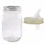KegWorks Moonshine Mason Jar mit Free Flow Pourer Spindel Deckel, 16 oz.