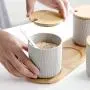 TNKML Ceramic Sauce Jar Set Seasoning Box Sugar Bowl Salt Sauce Spice Jar Cruet Storage Tank Kitchenware Spice Container-C