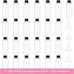 Cridoz 25Pcs 2 oz Clear Plastic Empty Bottles Travel Size Bottles Small Containers with Flip Cap for Liquids Toiletries Shampoo Lotion Conditioner