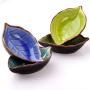 JUSTDOLIFE Mini Dish tomato sauce Dish Leaf Shaped Ceramic Japanese Small Sushi Sauce Dish