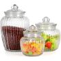 PPLK Glass Storage Tank Kitchen Transparent Dried Fruit Miscellaneous Grains Jar Tea Storage Bottle Food Sealed Cans,Clear,M